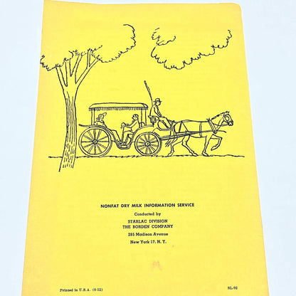 1952 Southern Recipes Featuring Starlac Cookbook Greensboro NC AB8