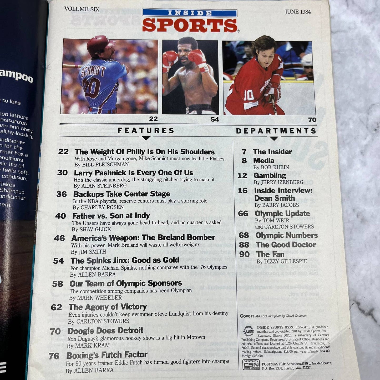 INSIDE SPORTS MAGAZINE - June 1984 - Mike Schmidt Philadelphia Phillies MVP TJ3