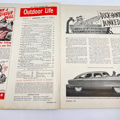 February 1951 Outdoor Life Magazine Boat Preview Game Shooting Moose TE3