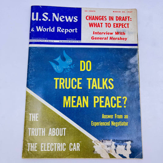 1967 June 19 US News & World Report Magazine Truce Talks Draft Electric Cars TE8