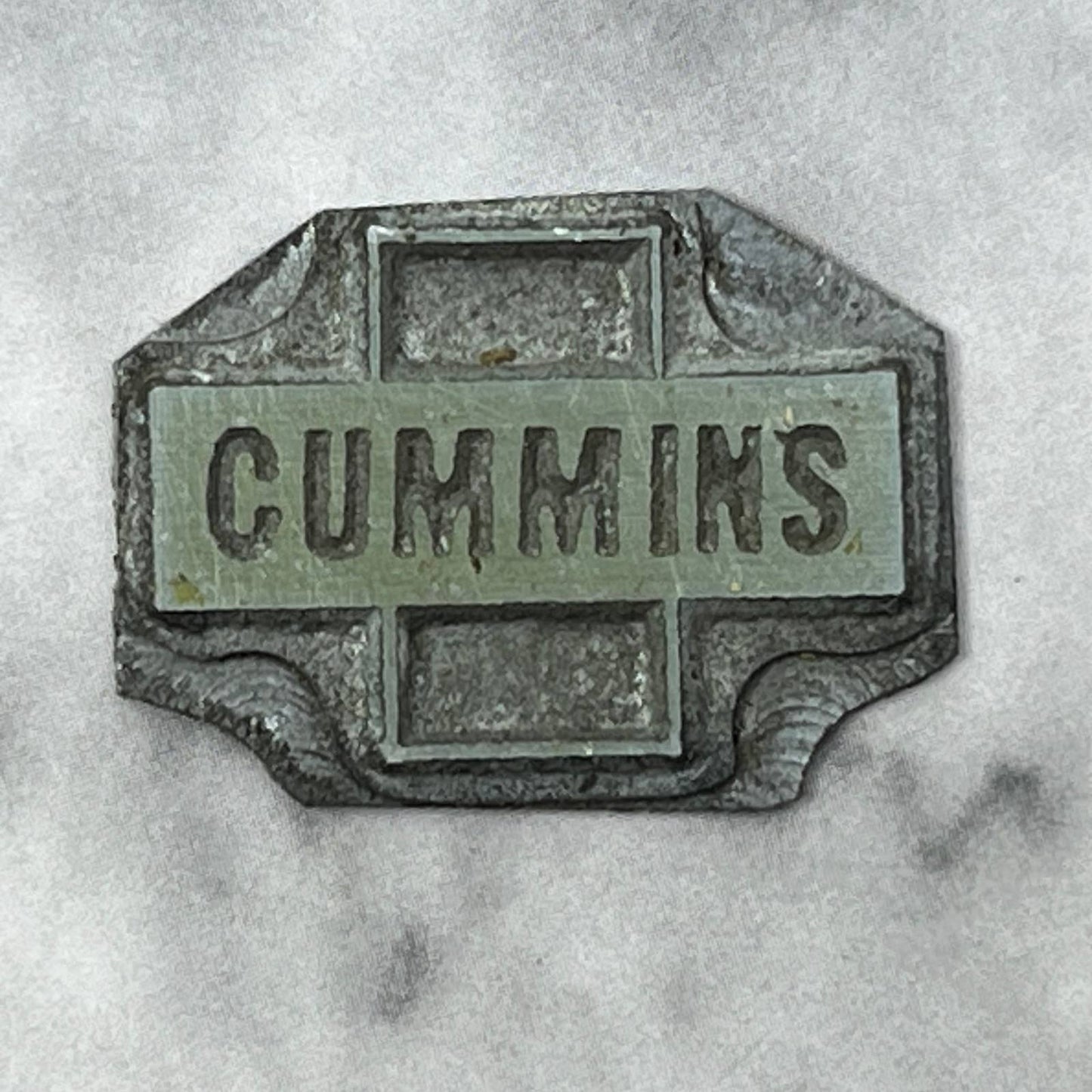 Vintage Printing Letterpress Printers Block Plate Cummins Logo TJ58