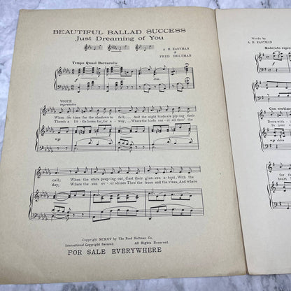 1913 COME TO ME Ballad Sheet Music EASTMAN & HELTMAN Blue Roses Flowers TH1