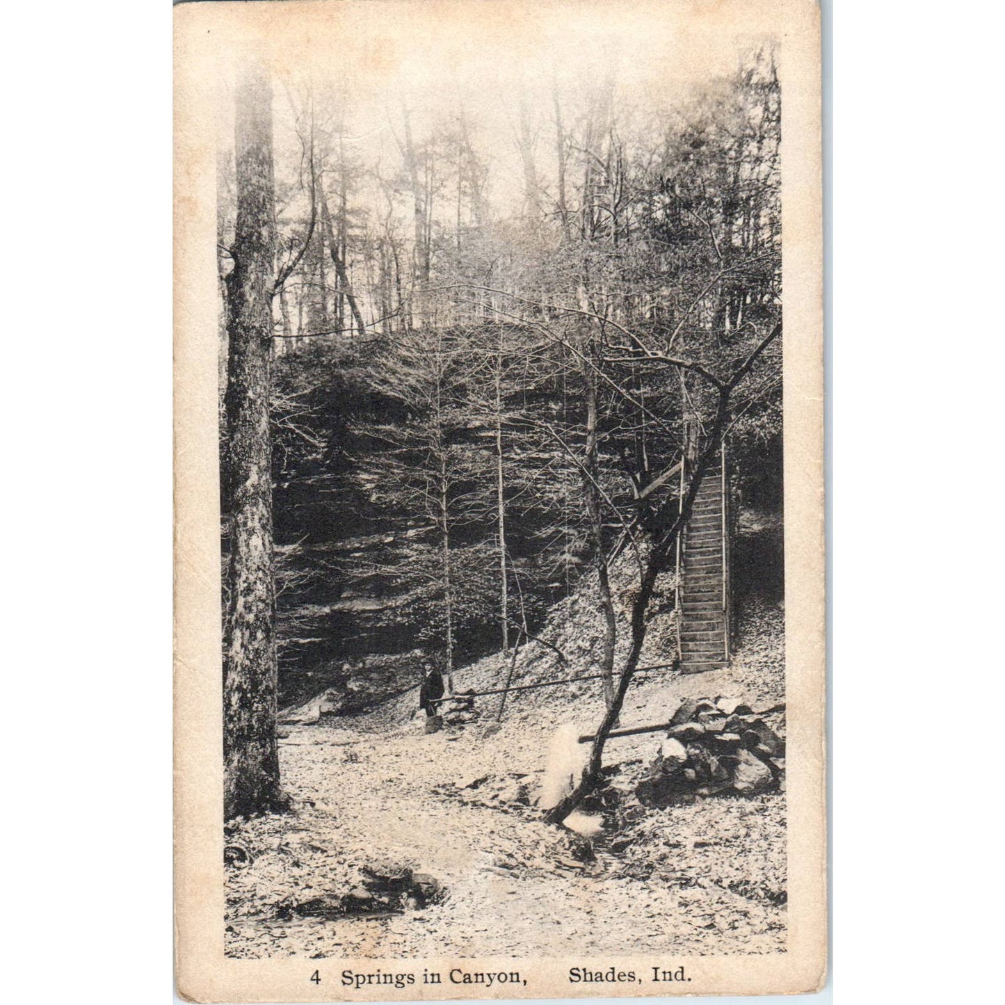 Springs in Canyon Shades Indiana c1935 - Original RPPC Postcard TJ7-RP3
