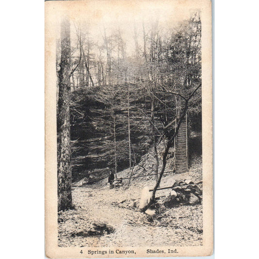 Springs in Canyon Shades Indiana c1935 - Original RPPC Postcard TJ7-RP3