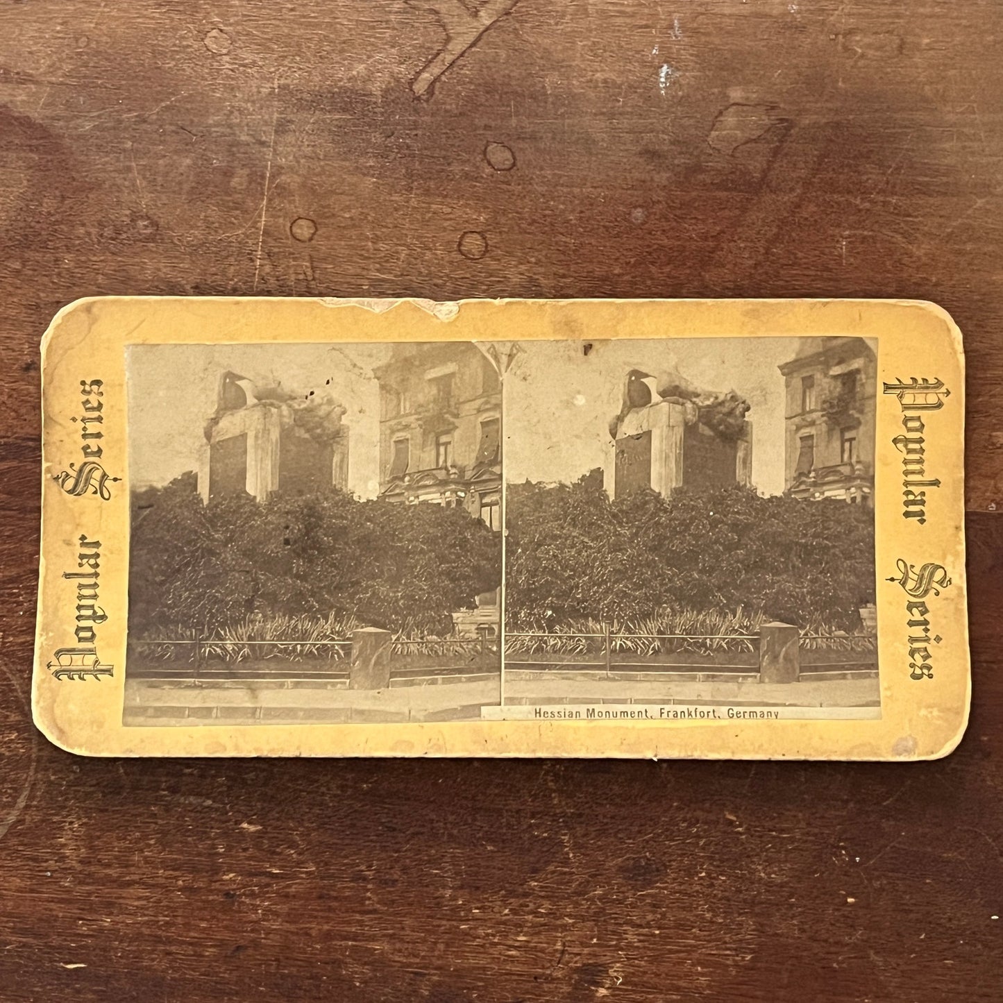Hessian Monument Frankfort Germany Antique Stereoview Card H2-5