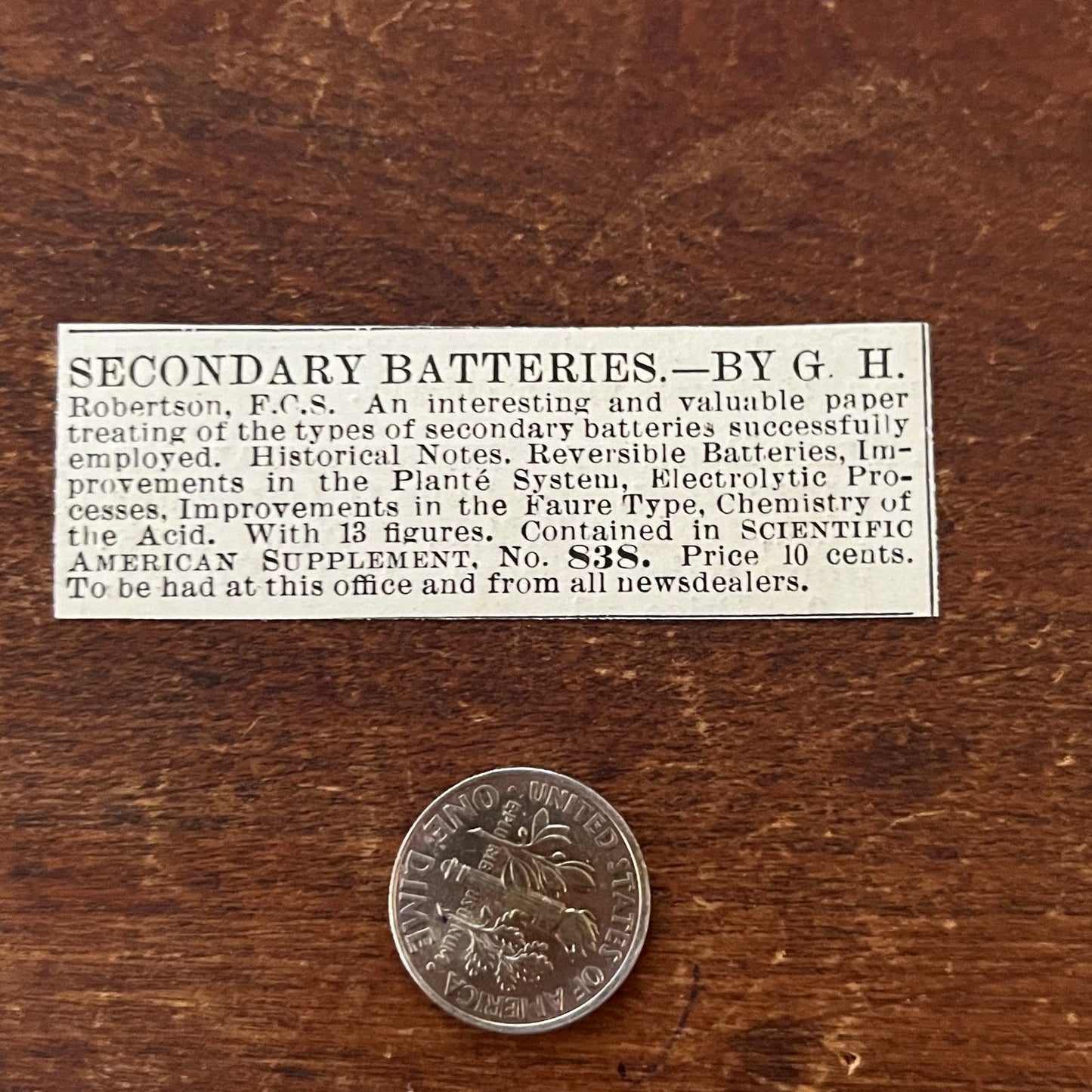 Secondary Batteries G.H. Robertson Original Advertisement AD8-P28