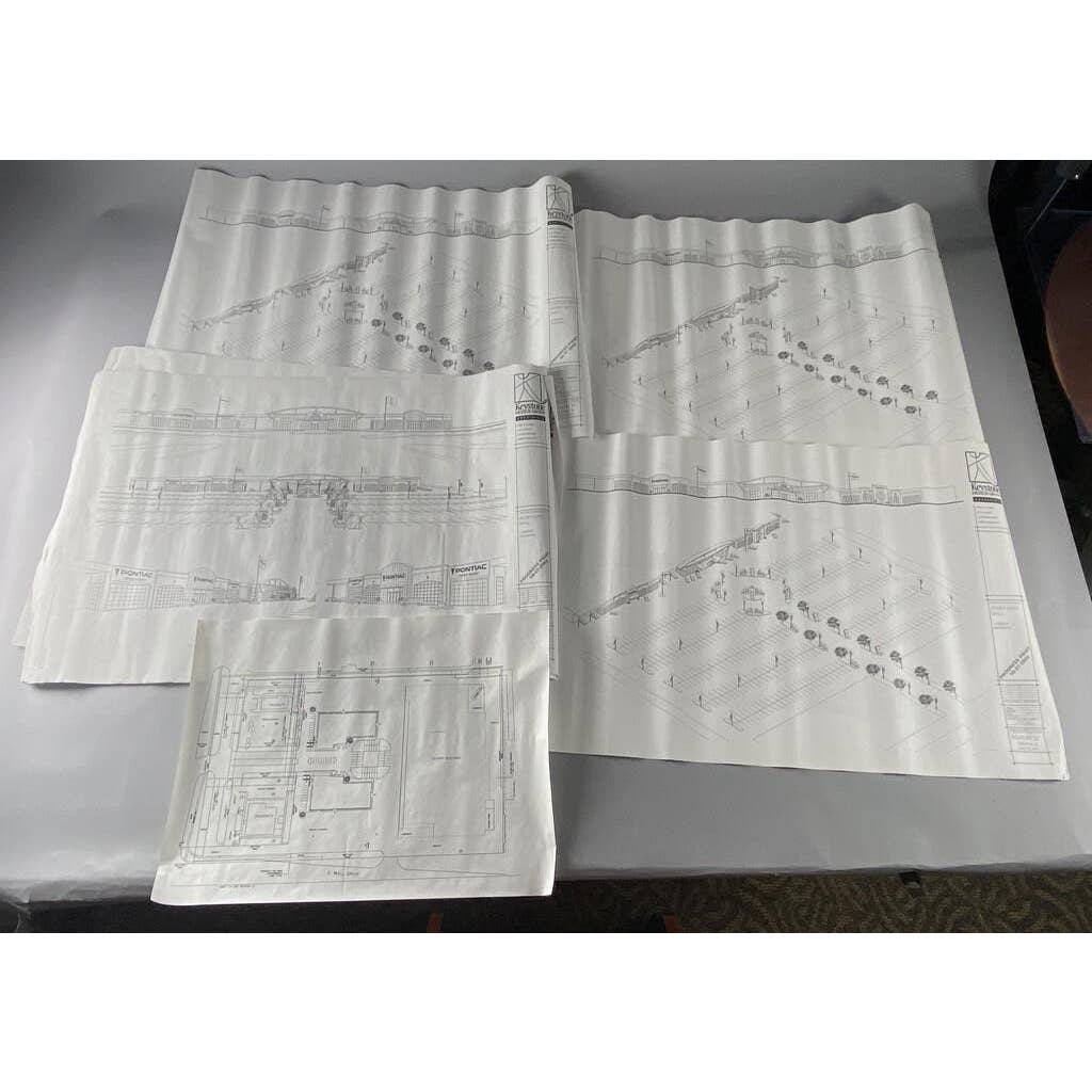 Vintage Set of Plans Blueprints for the Story Auto Mall in Lansing Michigan  RU1