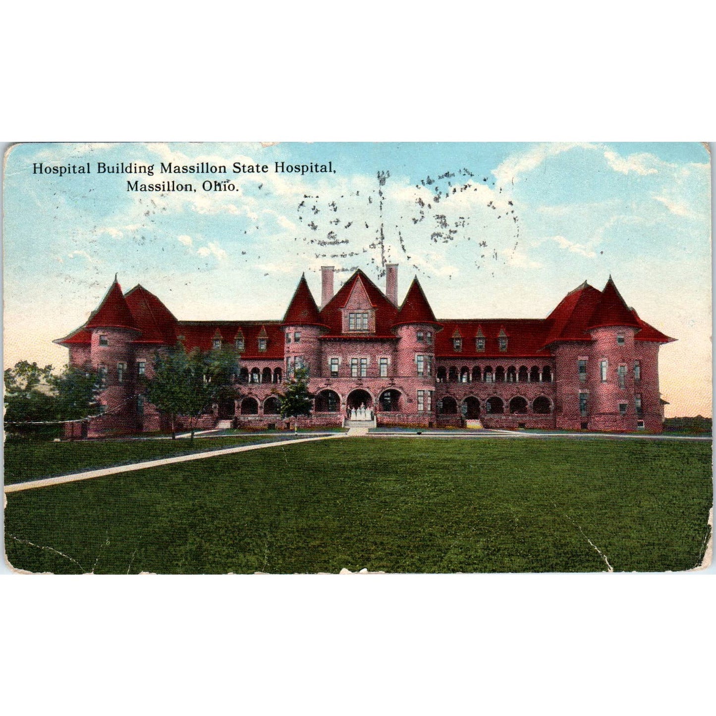 c1910 Postcard Hospital Building Massillon State Hospital Massillon Ohio TD9