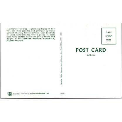 Miniature Doll Toy Shop Yesteryears Museum Sandwich MA Original Postcard PB8