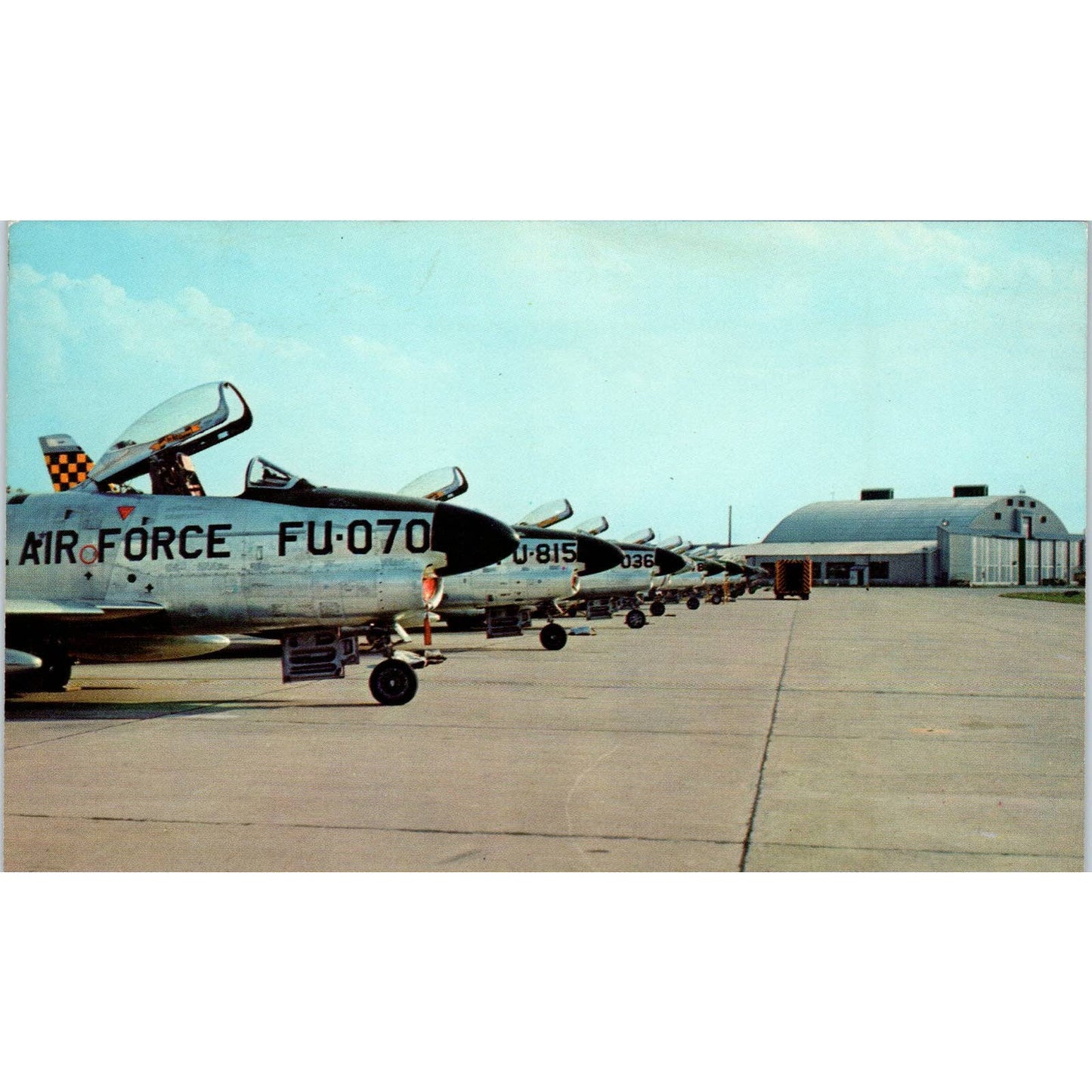 Vintage Postcard Flight Line At Wright-Patterson Air Force Base Dayton OH EA3
