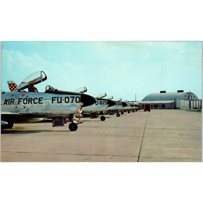 Vintage Postcard Flight Line At Wright-Patterson Air Force Base Dayton OH EA3