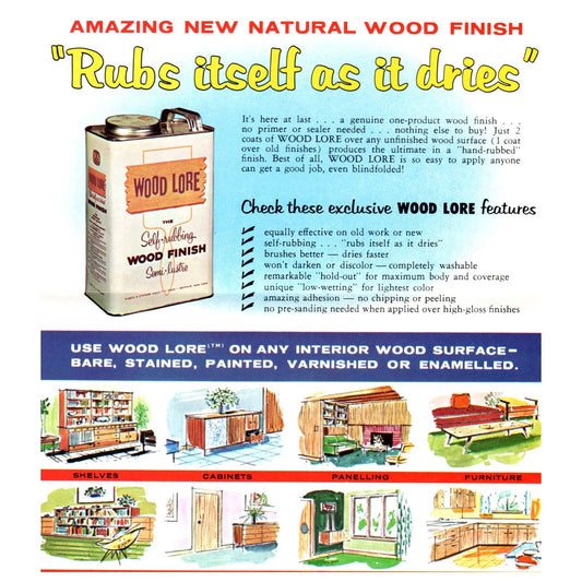 1950s MCM Advertising Booklet Wood Lore Finish Pierce & Stevens SE4