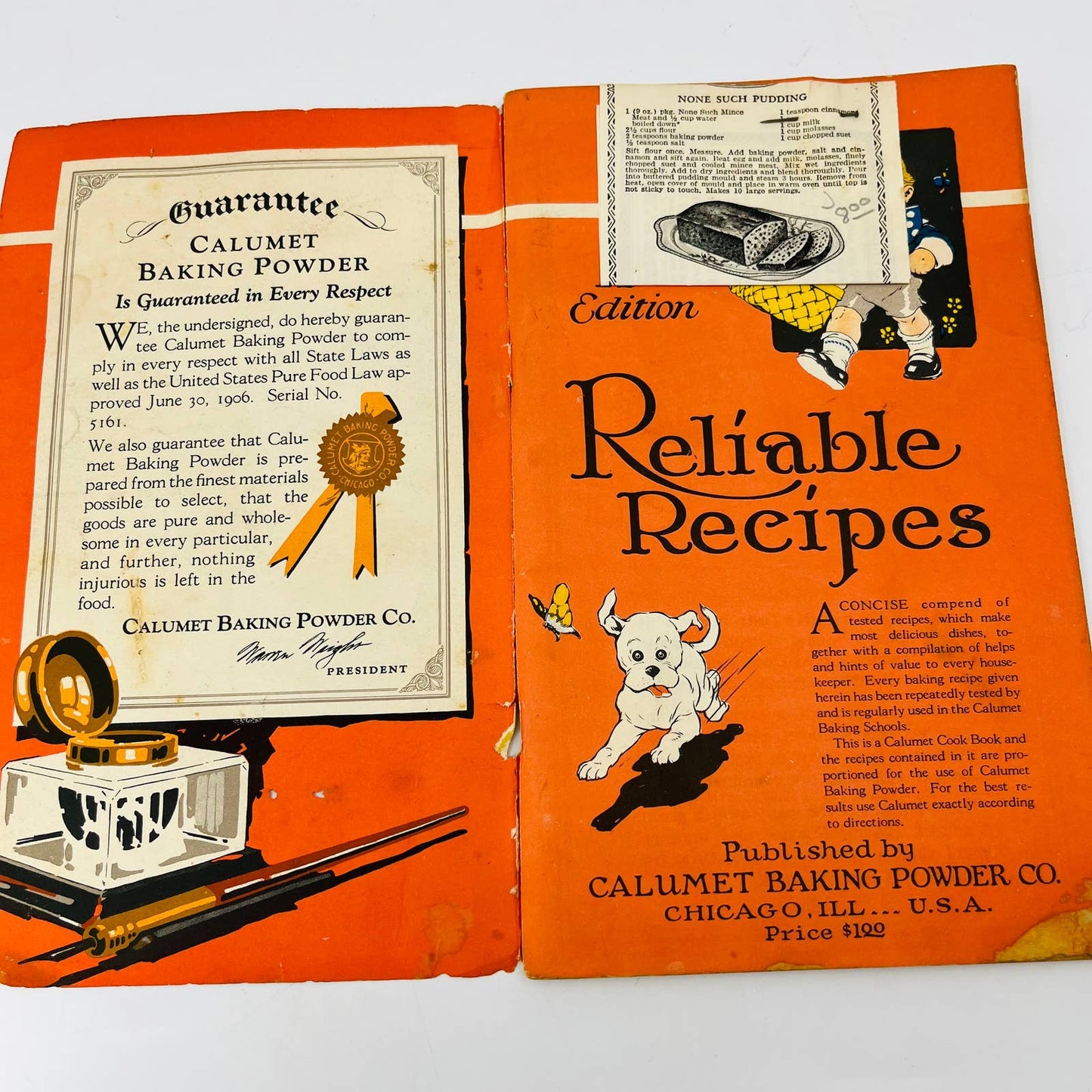 1918 Calumet Baking Powder Cookbook Reliable Recipes Can’t Be Beat Drummer BA3