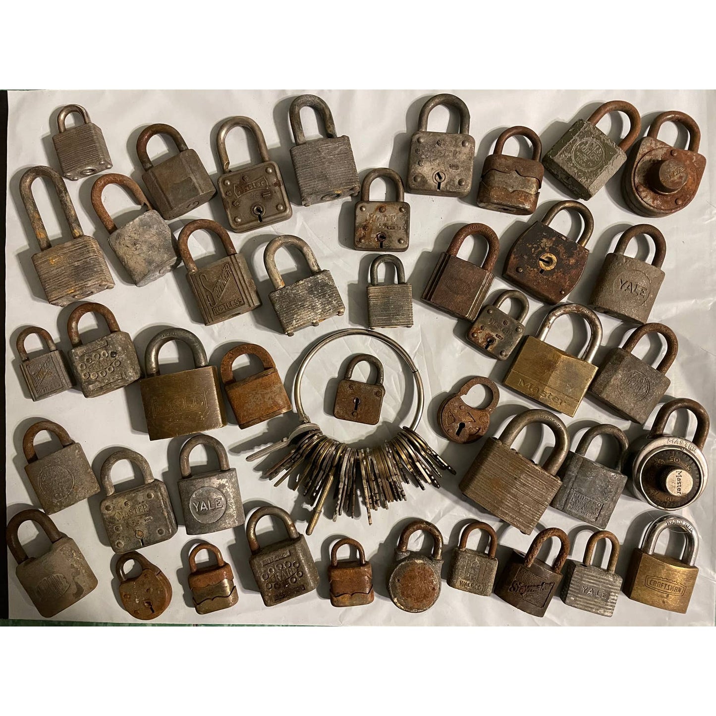 Vintage and Antique Lock Collection with Mismatched Keys
