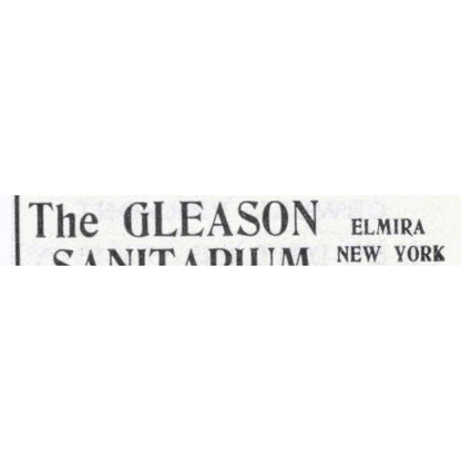 The Gleason Sanitarium Elmira NY Edward B. Gleason - 1903 Original Ad TJ7-S9