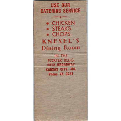 Knesel's Dining Room Kansas City MO Advertising Matchbook Cover SA9-M5