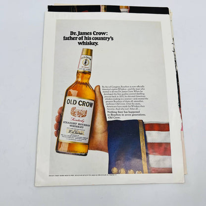 1970s Lot of 7 Liquor Ads Cutty Sark Seagrams Old Crow Metaxa Erlanger 8x11” C13