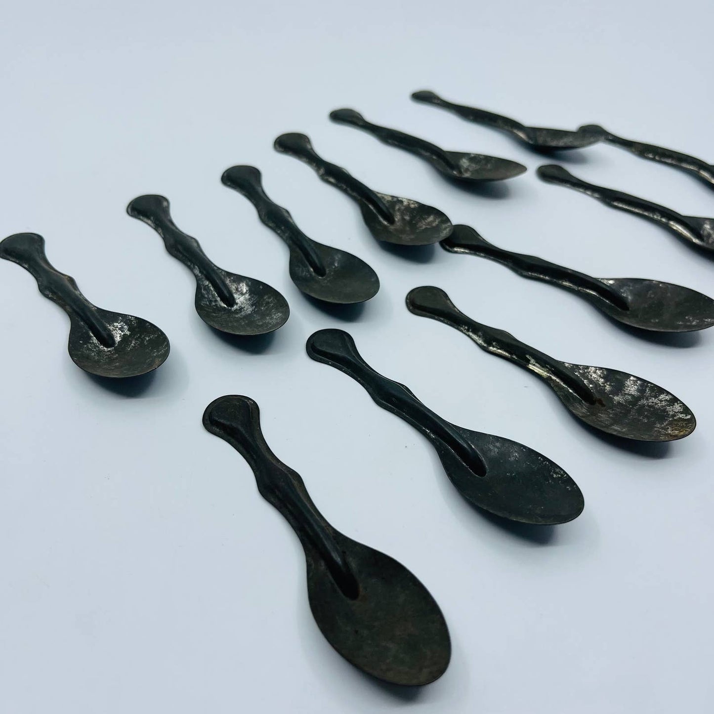 Antique Tin Ice Cream Tasting Spoons Perfect for Toy Kitchen  3.5” Lot of 12 SB4