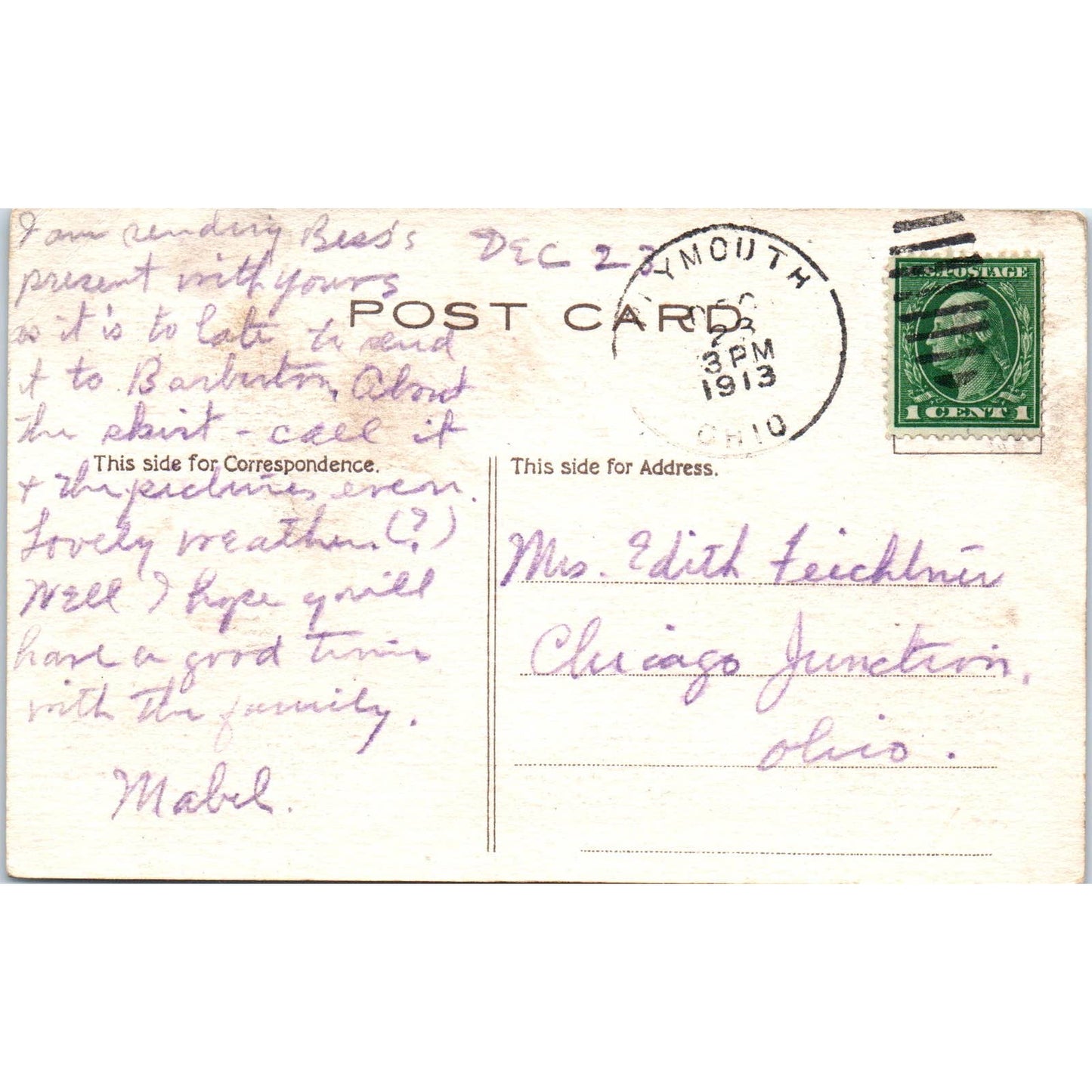 1913 Dutch Children Christmas Illustration Original Postcard TK1-P1