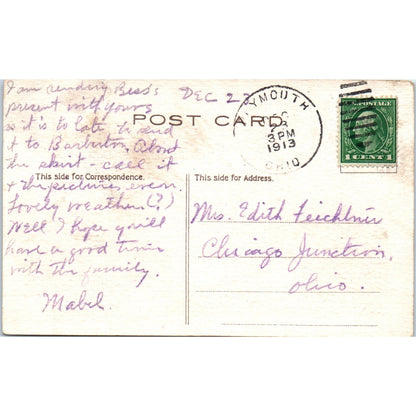 1913 Dutch Children Christmas Illustration Original Postcard P3-3