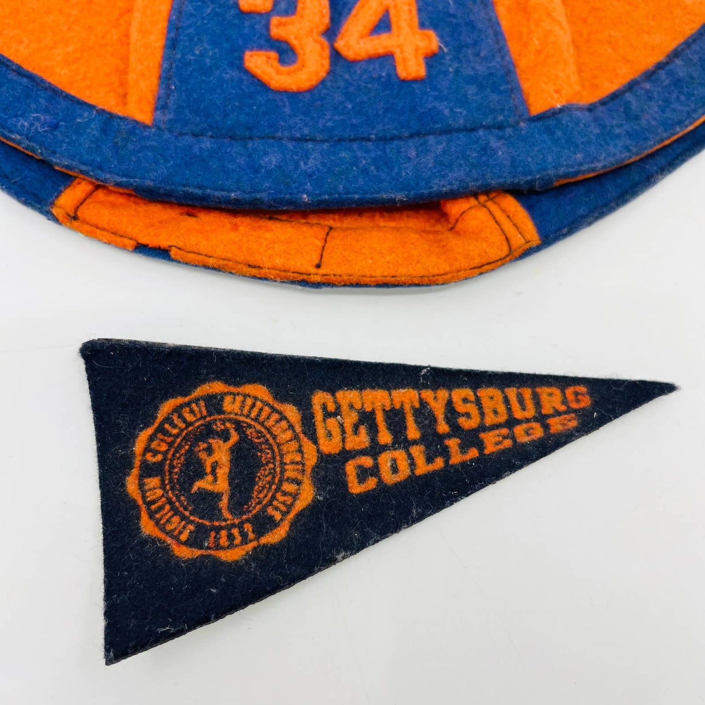 Antique 1934 Gettysburg College Graduation Beanie and Pennant Magnet SA9