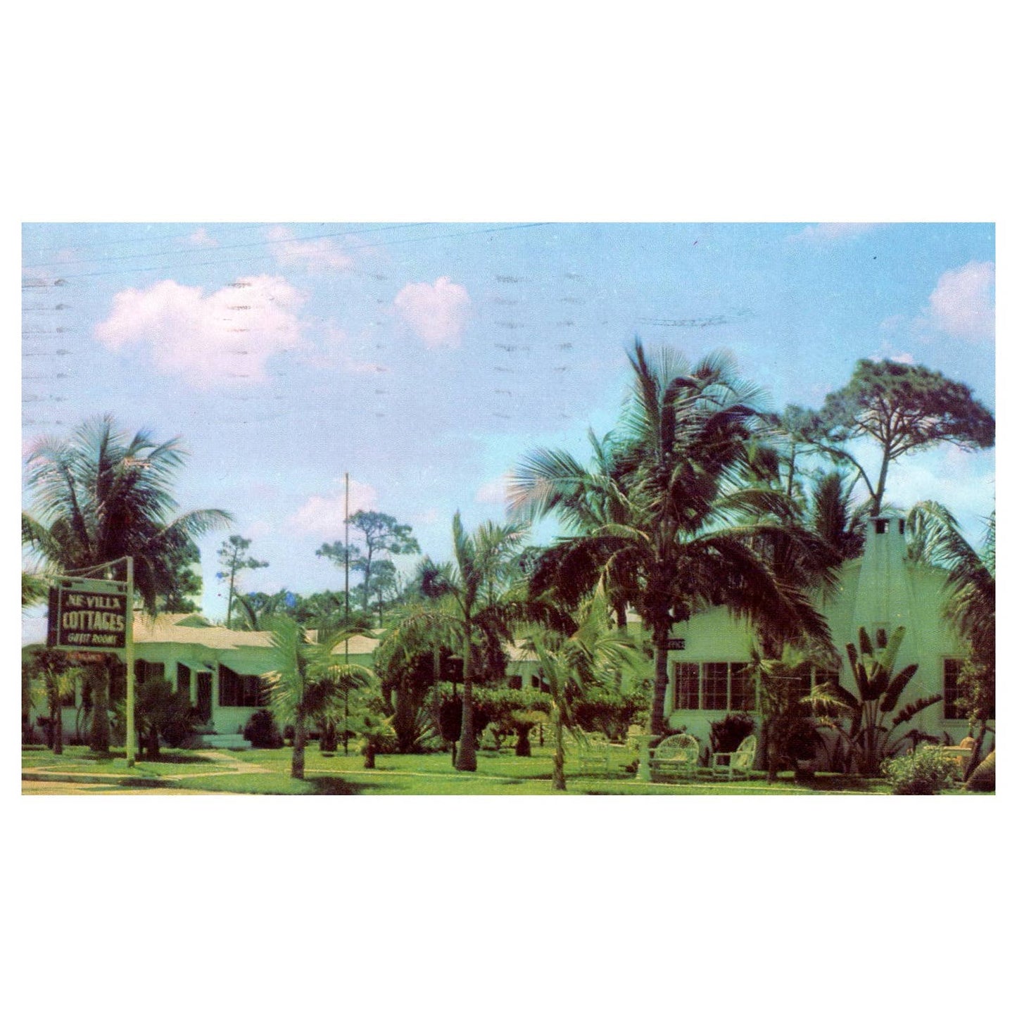 The Ne-Villa Cottages Fort Lauderdale Florida 1952 - Postcard TJ8-1