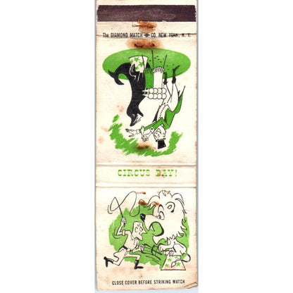 Circus Day Lion Tamer Seal Trainer Collectible Advertising Matchbook SA1-M9