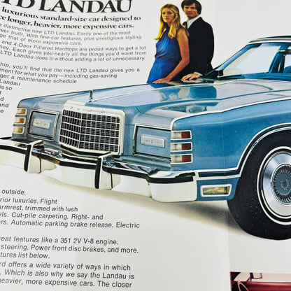 1975 Ford LTD Dealer Sales Brochure Full Color Pictures Fold Out Catalog BA3