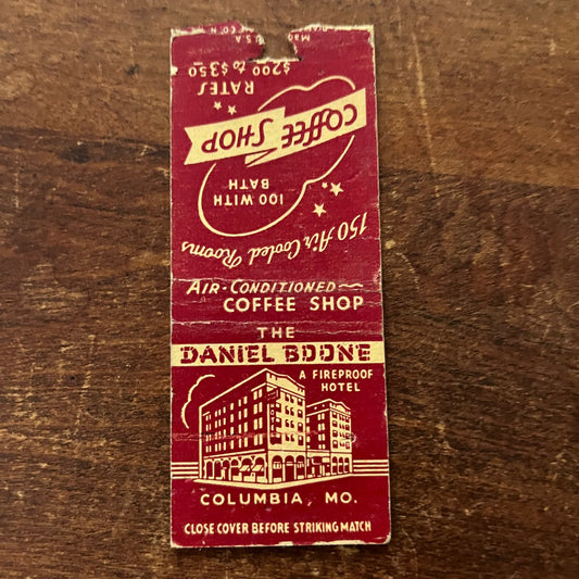 Hotel Daniel Boone Columbia MO Advertising Matchbook Cover SB3-M5