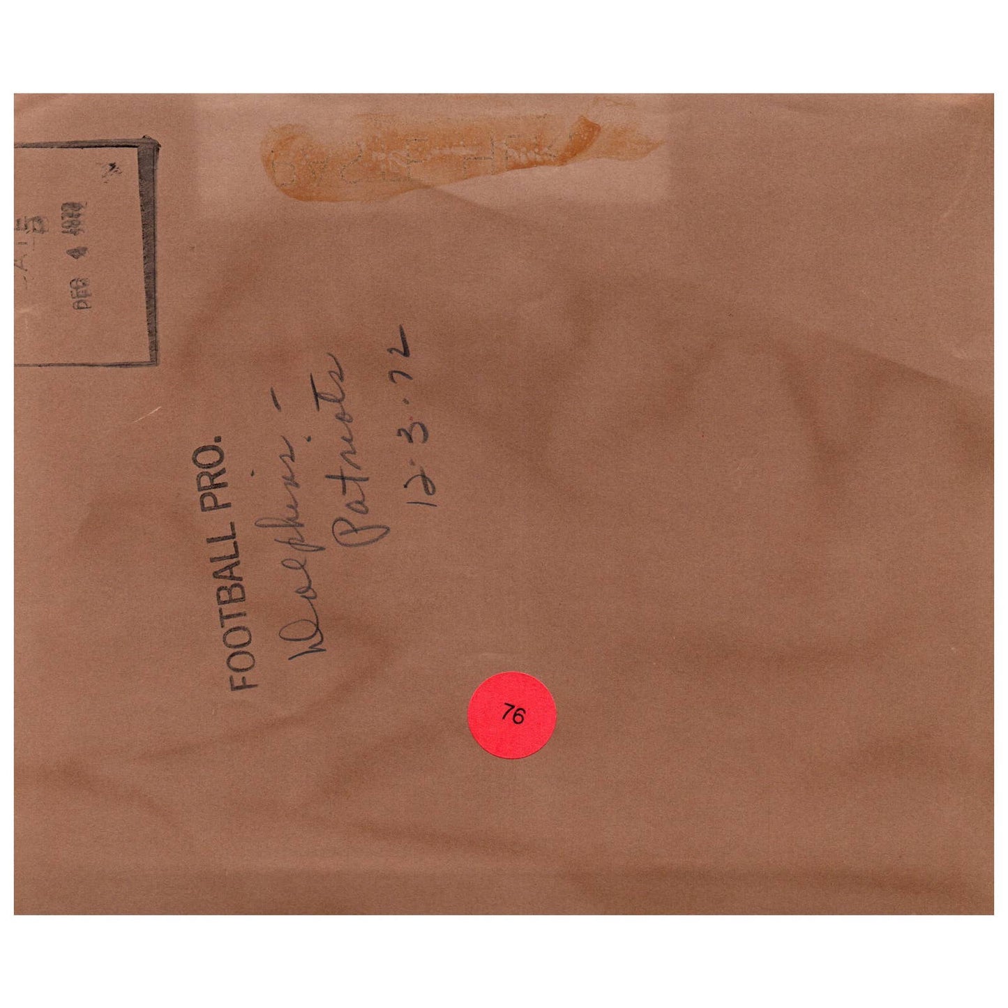 1972 Press Photo NFL Undefeated Miami Dolphins vs Patriots Jake Scott 6x8" AD3