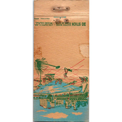 Florida's Hollywood Beach Hotel Advertising Matchbook Cover SA1-M6