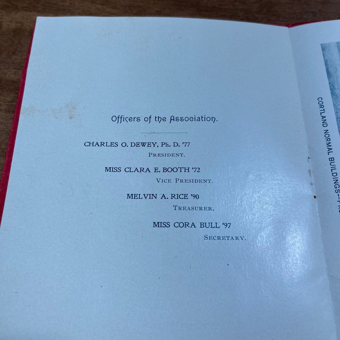 1900 End of Century Reunion Program Normal & Training School Cortland NY H4-3