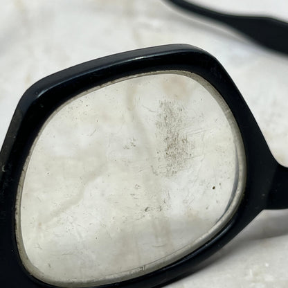 Vintage 1950s Black Plastic Safety Glasses Eyeglasses Frames TJ9G1-1