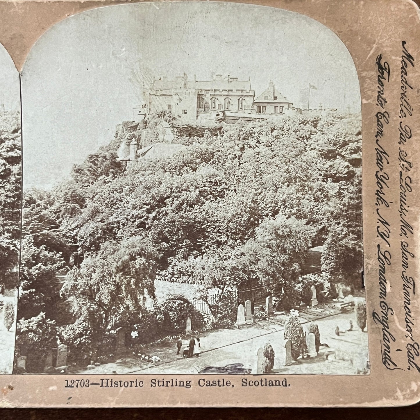 Historic Sterling Castle Scotland 1902 Antique Stereoview Card H2-5