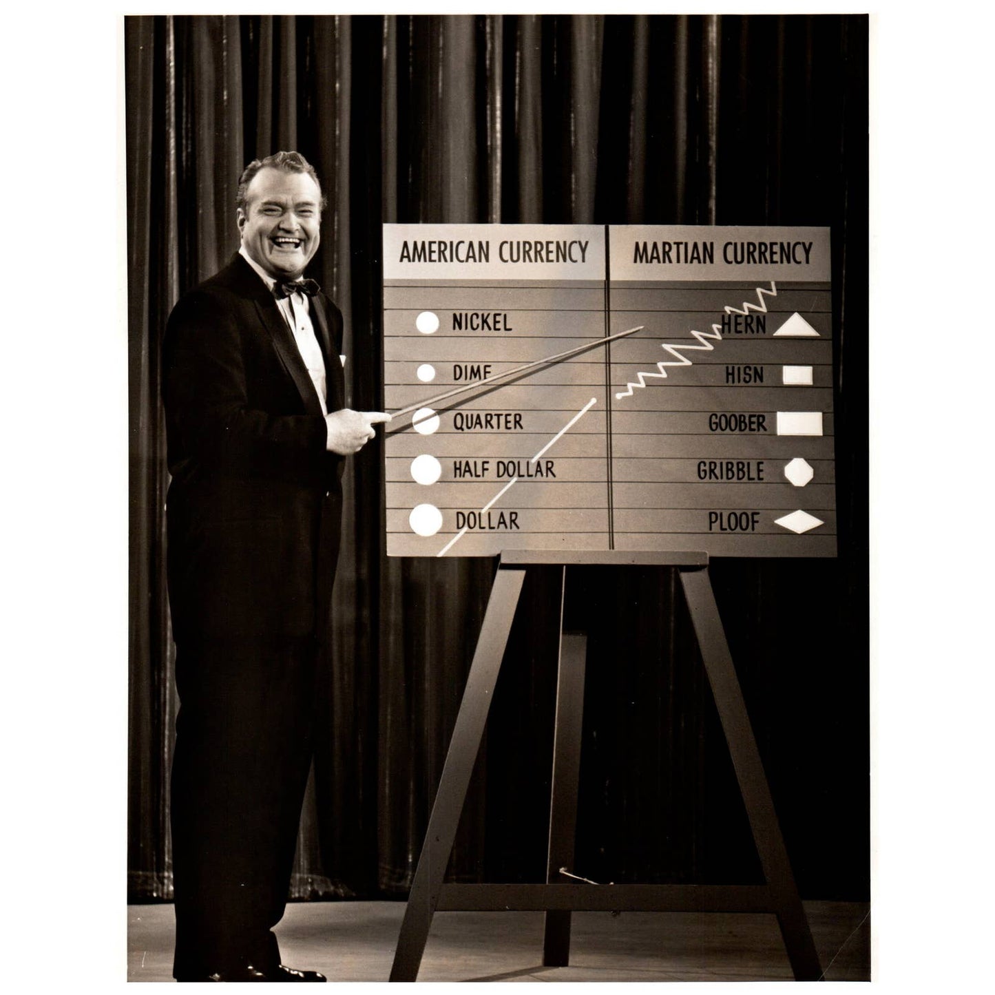 c1960 Press Photo Red Skelton Martian Currency CBS TJ7-2