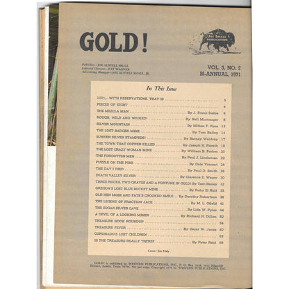 GOLD! Magazine Treasure Hunting Vol.3 No.2 - 1971 Western Publications M1