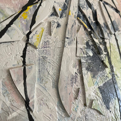Original LARGE Mixed Media Abstract Art Painting 24x36" That’s Cap w/ COA