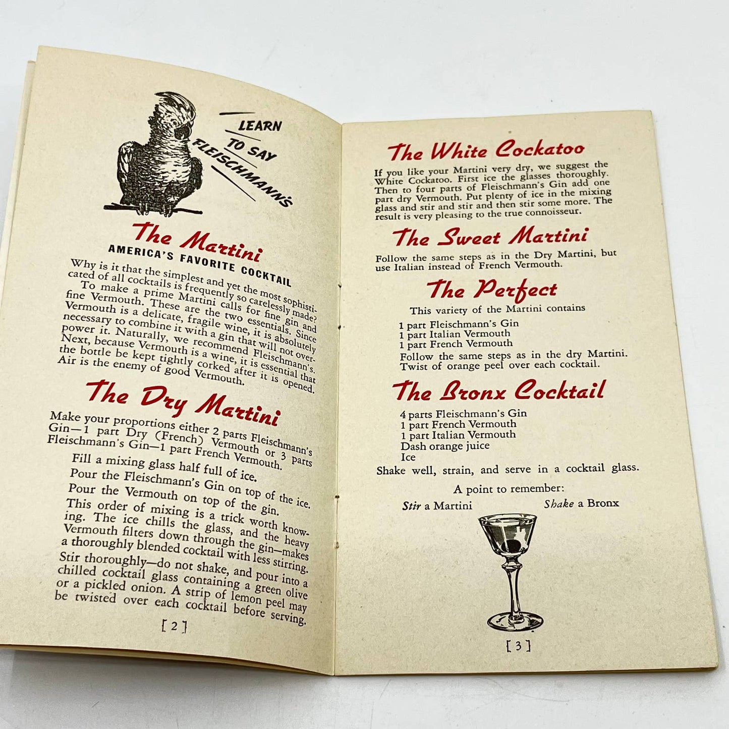 1940s Fleischmann’s Gin Drink Recipe Booklet SC5