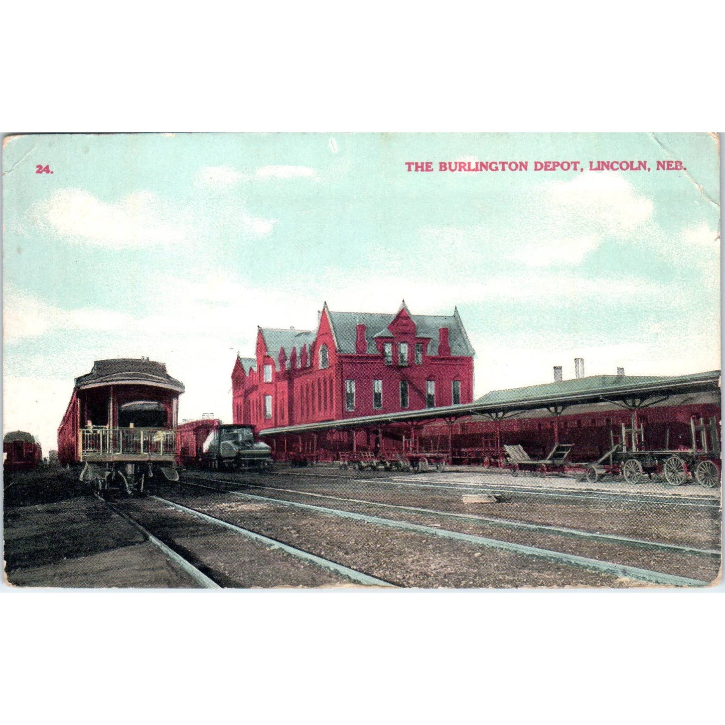 The Burlington Depot Lincoln Nebraska - Original Postcard TJ9-P1