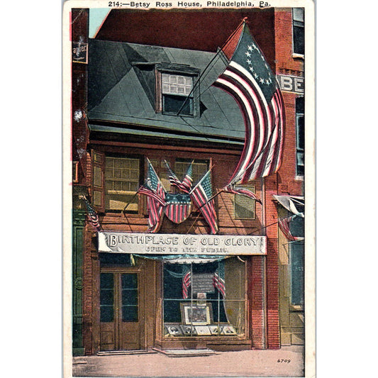 Vintage Postcard Betsy Ross House Birthplace of Old Glory Philadelphia PA TI1-1