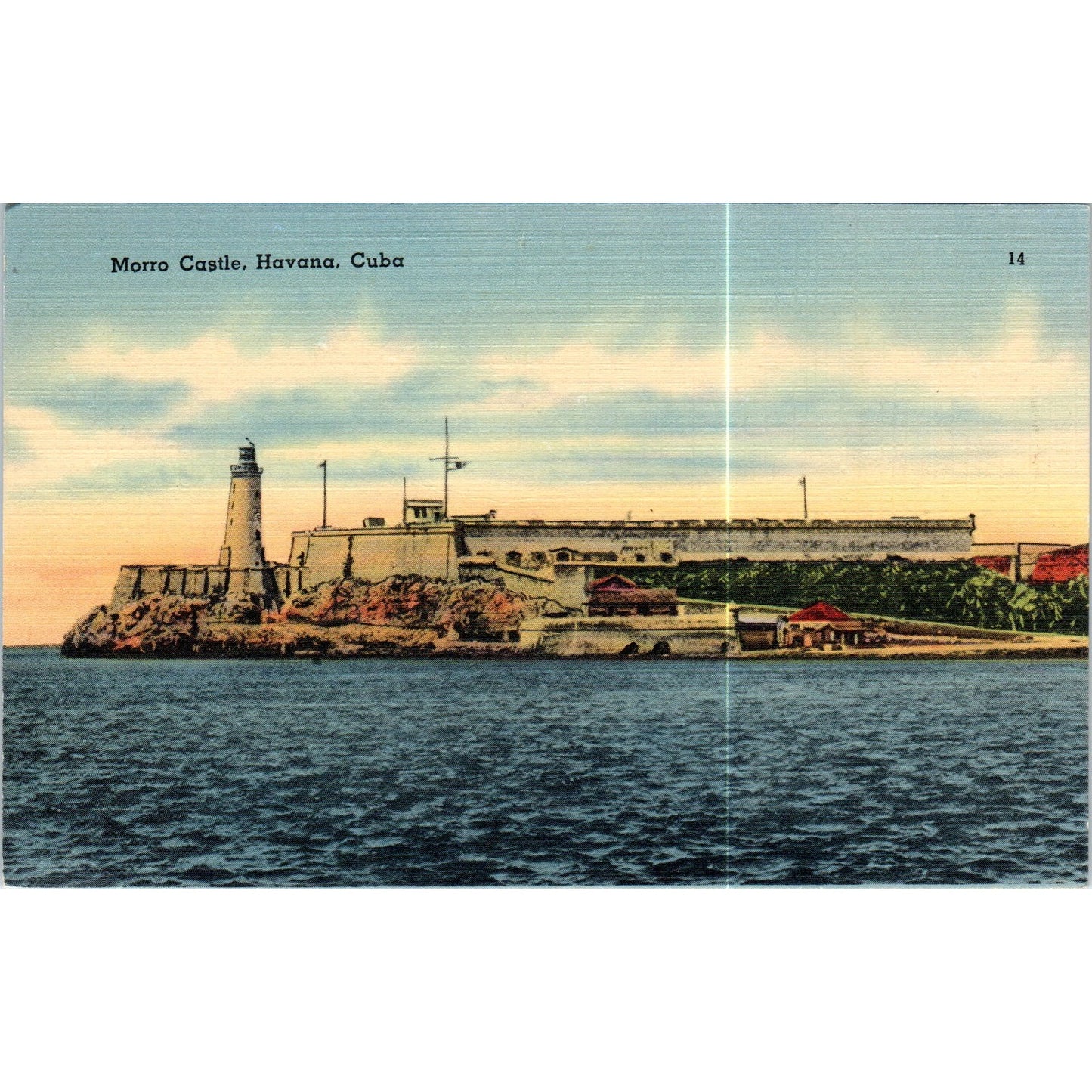 Morro Castle Linen Havana Cuba Original Postcard P3-1