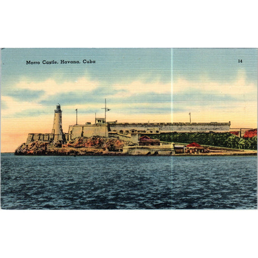 Morro Castle Linen Havana Cuba Original Postcard P3-1