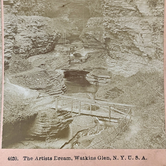 The Artists Dream Watkins Glen NY Antique Stereoview Card H2-4