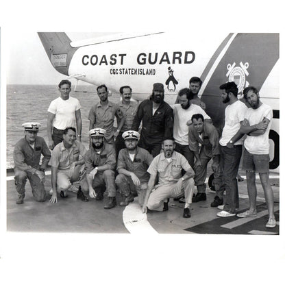 c1970 Original Photograph USCG Coast Guard Staten Island Group Shot 8x10 AD6-3