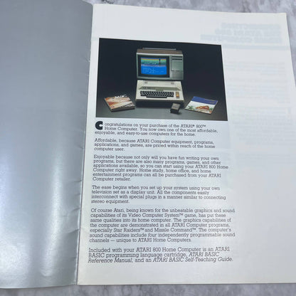 Original 1981 Atari 800 Home Computer Owners Guide Manual TJ7