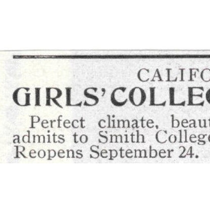 Los Angeles CA Girls Collegiate School Alice K. Parsons 1903 Original Ad AK5-S28