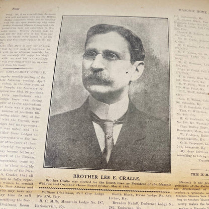 1921 Masonic Home Journal Louisville KY Newspaper Freemasons TE8