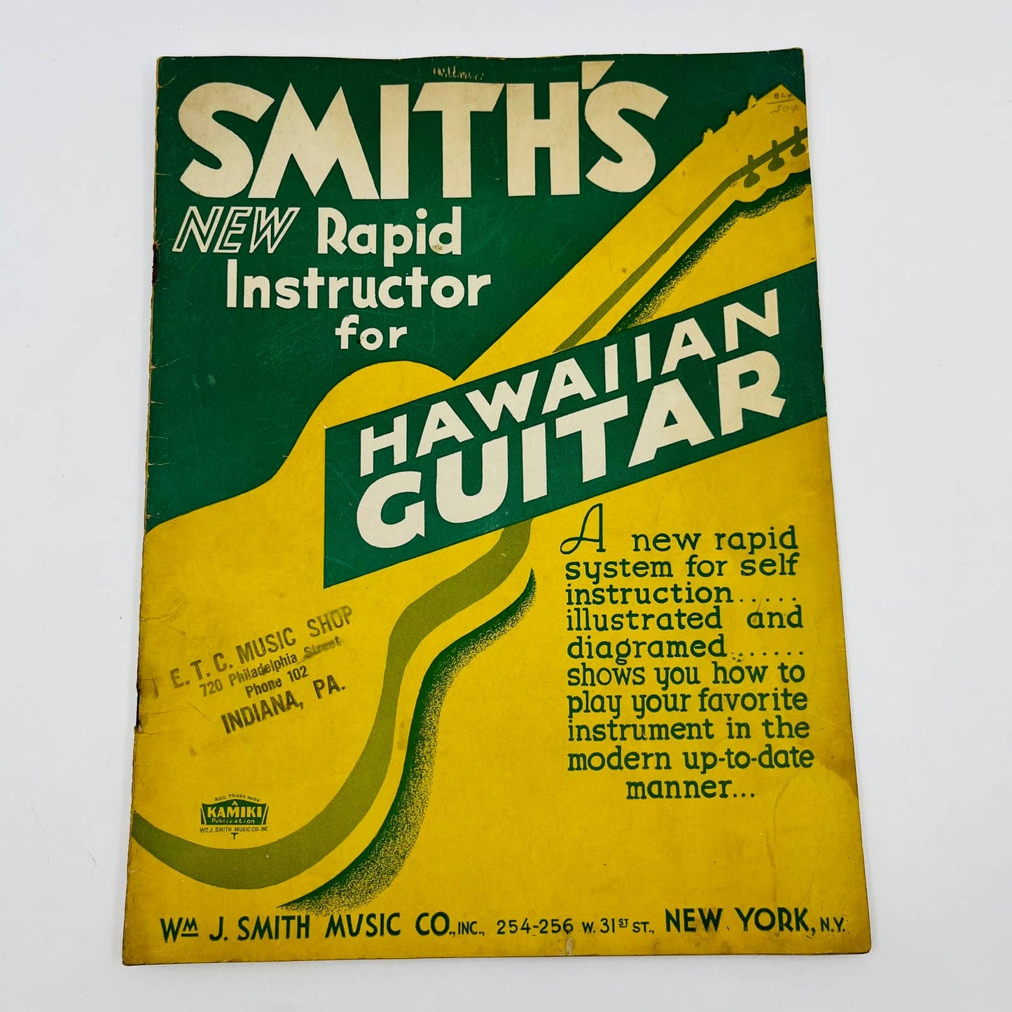 c1930 Smith’s New Rapid Instruction for Hawaiian Guitar Sheet Music Book M1