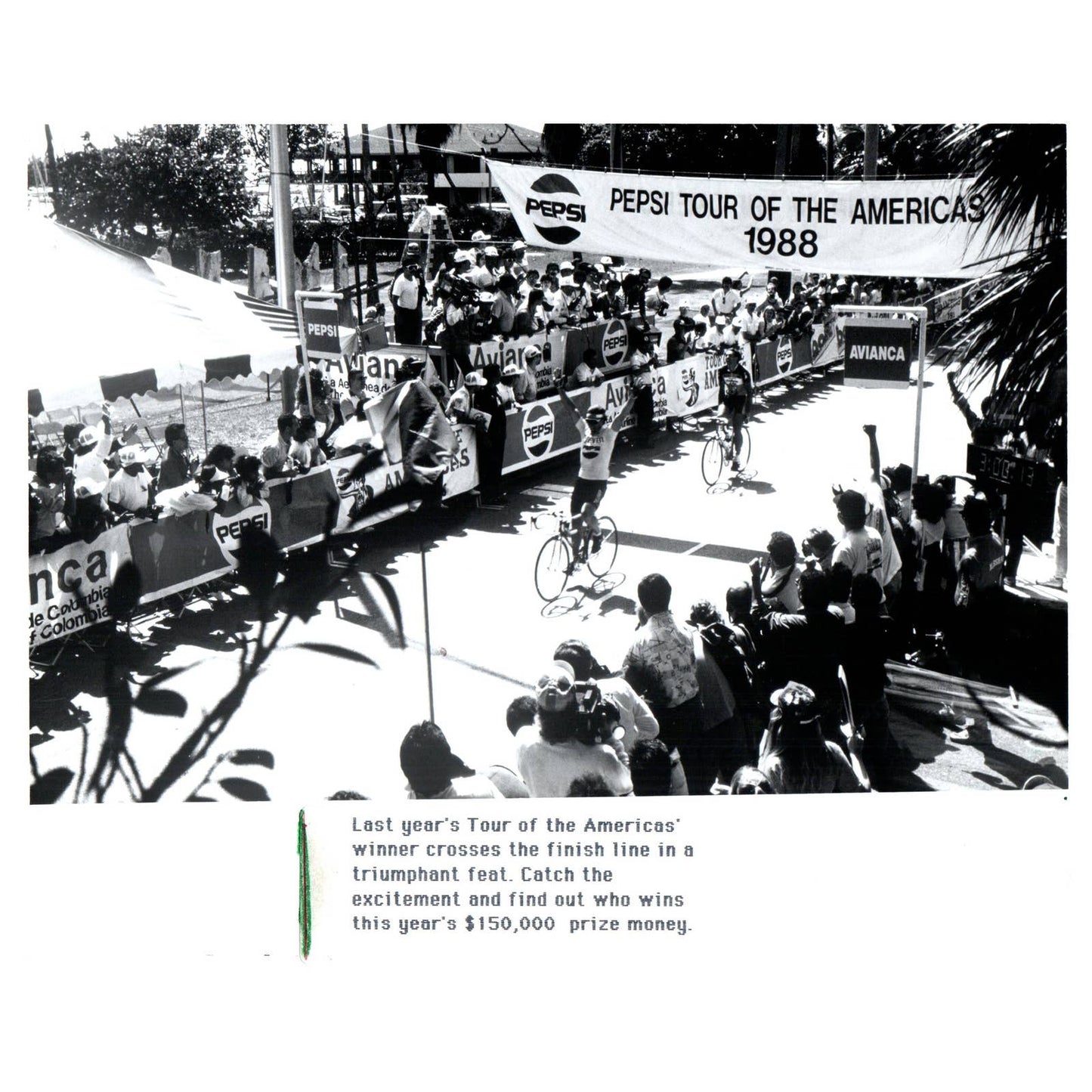 1988 Press Photo Cycling Tour of the Americas Bike Race Winner 8x10" AD3