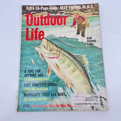 1965 April Outdoor Life Magazine Spring Trout Elk Hunting Salmon TE8